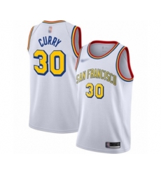 Youth Golden State Warriors #30 Stephen Curry Swingman White Hardwood Classics Basketball Jersey - San Francisco Classic Edition