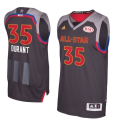 Men's Adidas Golden State Warriors #35 Kevin Durant Swingman Charcoal 2017 All Star NBA Jersey