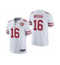 Men's San Francisco 49ers #16 Joe Montana White 2021 75th Anniversary Vapor Untouchable Limited Jersey