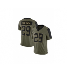 Men's San Francisco 49ers #29 Talanoa Hufanga 2021 Olive Salute To Service Limited Stitched Jersey