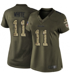 Women's Nike Chicago Bears #11 Kevin White Elite Green Salute to Service NFL Jersey