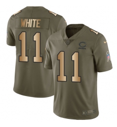 Youth Nike Chicago Bears #11 Kevin White Limited Olive/Gold Salute to Service NFL Jersey