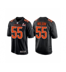 Men's Cincinnati Bengals #55 Logan Wilson 2022 Black Super Bowl LVI Game Stitched Jersey
