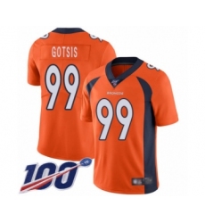 Men's Denver Broncos #99 Adam Gotsis Orange Team Color Vapor Untouchable Limited Player 100th Season Football Jersey
