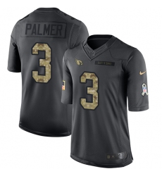 Youth Nike Arizona Cardinals #3 Carson Palmer Limited Black 2016 Salute to Service NFL Jersey