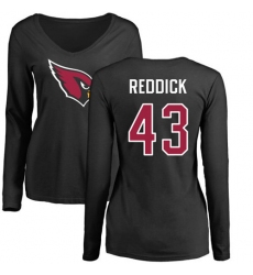 NFL Women's Nike Arizona Cardinals #43 Haason Reddick Black Name & Number Logo Long Sleeve T-Shirt