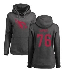 NFL Women's Nike Arizona Cardinals #76 Mike Iupati Ash One Color Pullover Hoodie