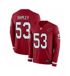 Men's Nike Arizona Cardinals #53 A.Q. Shipley Limited Red Therma Long Sleeve NFL Jersey