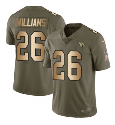 Youth Nike Arizona Cardinals #26 Brandon Williams Limited Olive/Gold 2017 Salute to Service NFL Jersey