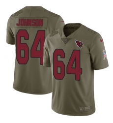Youth Nike Arizona Cardinals #64 Dorian Johnson Limited Olive 2017 Salute to Service NFL Jersey