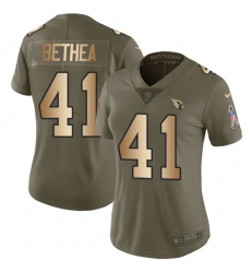 Women's Nike Arizona Cardinals #41 Antoine Bethea Limited Olive/Gold 2017 Salute to Service NFL Jersey