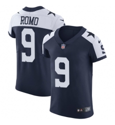 Men's Nike Dallas Cowboys #9 Tony Romo Navy Blue Throwback Alternate Vapor Untouchable Elite Player NFL Jersey