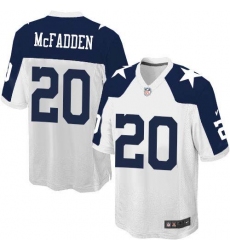 Men's Nike Dallas Cowboys #20 Darren McFadden Game White Throwback Alternate NFL Jersey