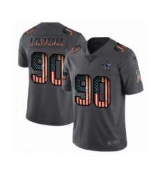Men's Dallas Cowboys #90 DeMarcus Lawrence Limited Black USA Flag 2019 Salute To Service Football Jersey