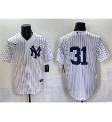 Men's New York Yankees #31 Ichiro Suzuki White Cool Base Limited Stitched Baseball Jersey