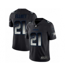 Men's Dallas Cowboys #21 Ezekiel Elliott Black Smoke Fashion Limited Football Jersey