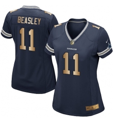 Women's Nike Dallas Cowboys #11 Cole Beasley Elite Navy/Gold Team Color NFL Jersey