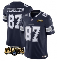 Men's Dallas Cowboys #87 Jake Ferguson Navy 2023 F.U.S.E. NFC East Champions Football Stitched Jersey