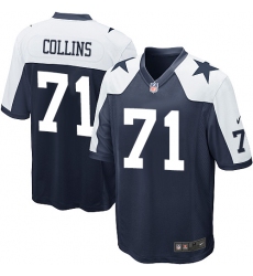 Men's Nike Dallas Cowboys #71 La'el Collins Game Navy Blue Throwback Alternate NFL Jersey