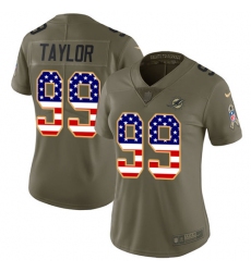 Women's Nike Miami Dolphins #99 Jason Taylor Limited Olive/USA Flag 2017 Salute to Service NFL Jersey