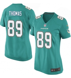 Women's Nike Miami Dolphins #89 Julius Thomas Game Aqua Green Team Color NFL Jersey