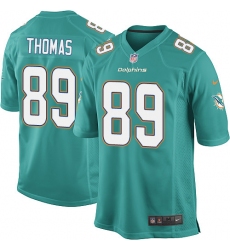 Youth Nike Miami Dolphins #89 Julius Thomas Game Aqua Green Team Color NFL Jersey