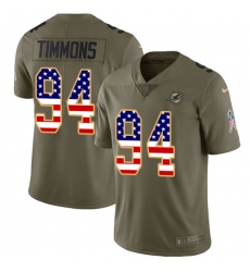Men's Nike Miami Dolphins #94 Lawrence Timmons Limited Olive/USA Flag 2017 Salute to Service NFL Jersey