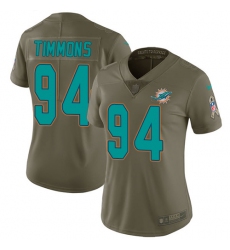 Women's Nike Miami Dolphins #94 Lawrence Timmons Limited Olive 2017 Salute to Service NFL Jersey