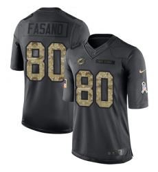 Youth Nike Miami Dolphins #80 Anthony Fasano Limited Black 2016 Salute to Service NFL Jersey