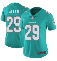 Women's Nike Miami Dolphins #29 Nate Allen Elite Aqua Green Team Color NFL Jersey