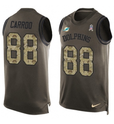 Men's Nike Miami Dolphins #88 Leonte Carroo Limited Green Salute to Service Tank Top NFL Jersey