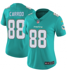 Women's Nike Miami Dolphins #88 Leonte Carroo Elite Aqua Green Team Color NFL Jersey