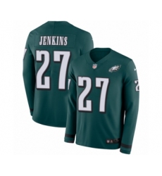 Men's Nike Philadelphia Eagles #27 Malcolm Jenkins Limited Green Therma Long Sleeve NFL Jersey