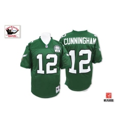 Mitchell And Ness Philadelphia Eagles #12 Randall Cunningham Green Team Color Authentic Throwback NFL Jersey
