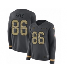 Women's Nike Philadelphia Eagles #86 Zach Ertz Limited Black Salute to Service Therma Long Sleeve NFL Jersey