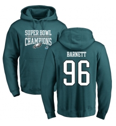 Nike Philadelphia Eagles #96 Derek Barnett Green Super Bowl LII Champions Pullover Hoodie