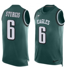 Men's Nike Philadelphia Eagles #6 Caleb Sturgis Limited Midnight Green Player Name & Number Tank Top NFL Jersey