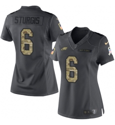 Women's Nike Philadelphia Eagles #6 Caleb Sturgis Limited Black 2016 Salute to Service NFL Jersey