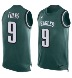 Men's Nike Philadelphia Eagles #9 Nick Foles Limited Midnight Green Player Name & Number Tank Top NFL Jersey