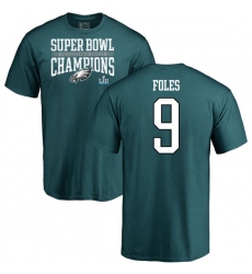 Nike Philadelphia Eagles #9 Nick Foles Green Super Bowl LII Champions T-Shirt