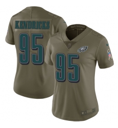 Women's Nike Philadelphia Eagles #95 Mychal Kendricks Limited Olive 2017 Salute to Service NFL Jersey