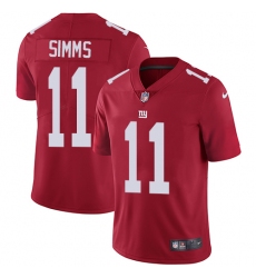 Men's Nike New York Giants #11 Phil Simms Red Alternate Vapor Untouchable Limited Player NFL Jersey