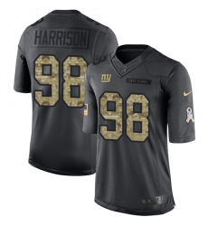 Men's Nike New York Giants #98 Damon Harrison Limited Black 2016 Salute to Service NFL Jersey