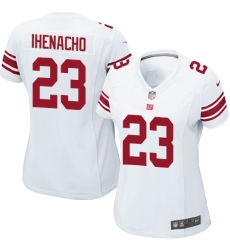 Women's Nike New York Giants #23 Duke Ihenacho Game White NFL Jersey