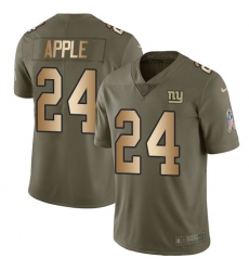 Youth Nike New York Giants #24 Eli Apple Limited Olive/Gold 2017 Salute to Service NFL Jersey