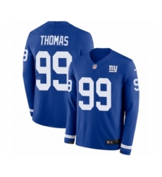 Youth Nike New York Giants #99 Robert Thomas Limited Royal Blue Therma Long Sleeve NFL Jersey