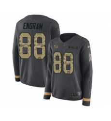 Women's Nike New York Giants #88 Evan Engram Limited Black Salute to Service Therma Long Sleeve NFL Jersey