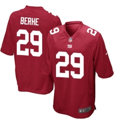 Men's Nike New York Giants #29 Nat Berhe Game Red Alternate NFL Jersey