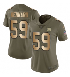 Women's Nike New York Giants #59 Devon Kennard Limited Olive/Gold 2017 Salute to Service NFL Jersey