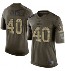 Men's Nike Detroit Lions #40 Jarrad Davis Elite Green Salute to Service NFL Jersey